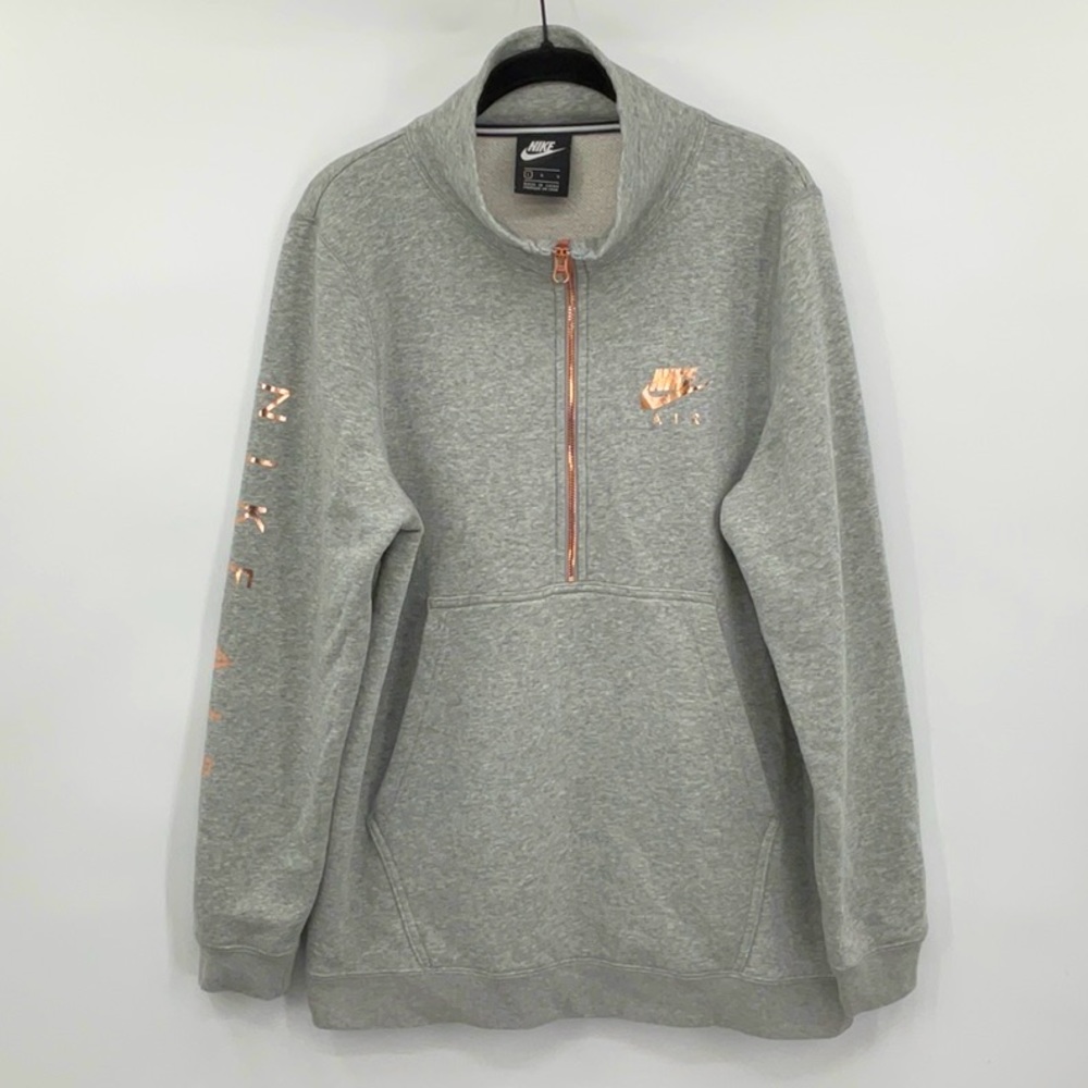 Nike Air 1/2 Zip Fleece Sweatshirt Grey/Rose Gold